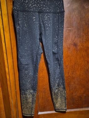 Curves N Combat Boots athletica Black Leggings with Gold Speckle